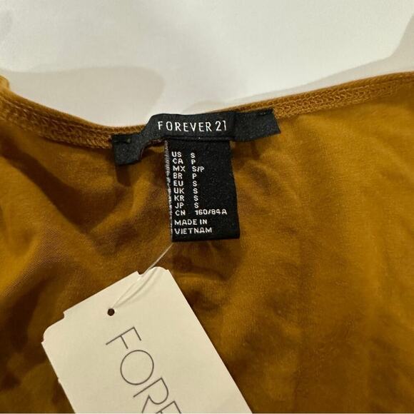 Forever 21 Sunset‎ Gold Long Sleeve V Neck Dress Size S - Picture 5 of 8